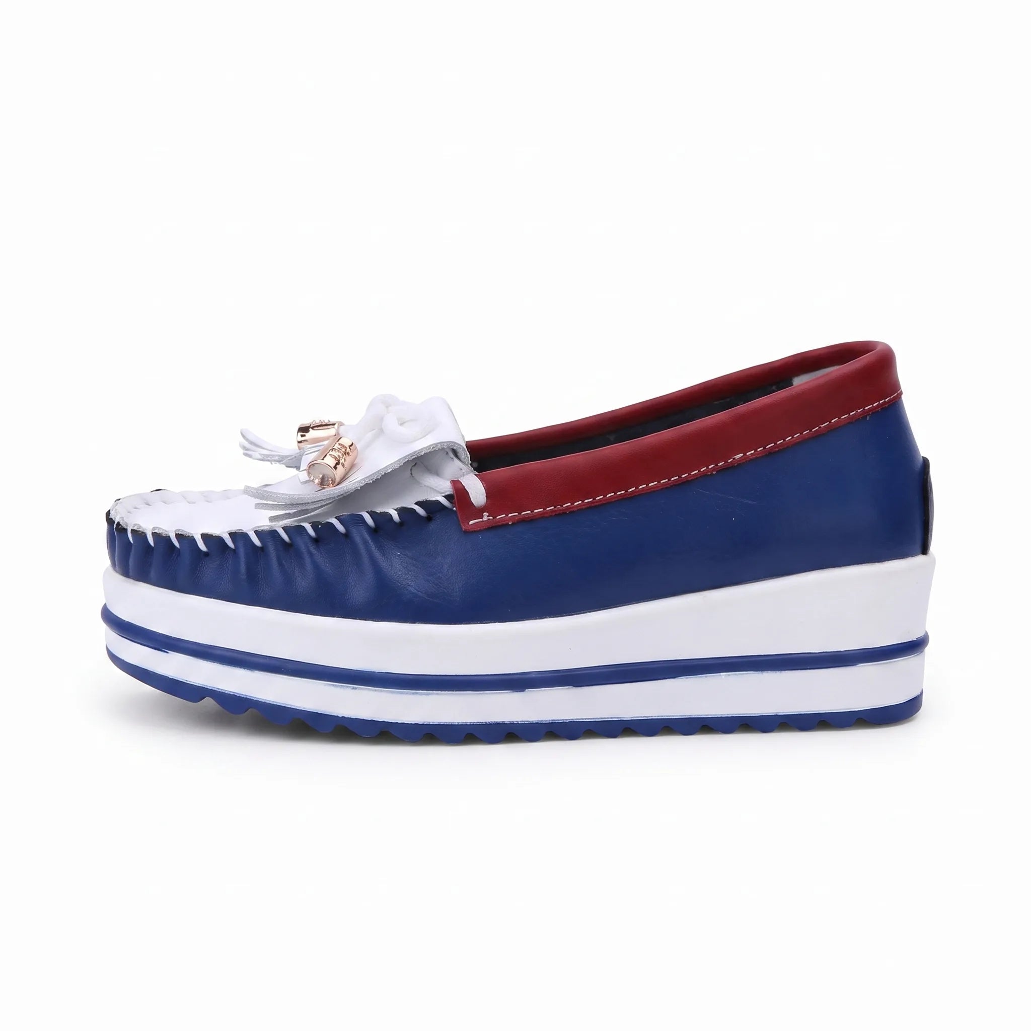 Mocassins Bicolores À Plateforme Pour Femmes - Studio — Side Profile