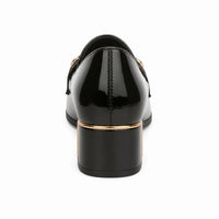 Mocassins Carrés En Cuir Véritable Pour Femmes - Studio - Behind view