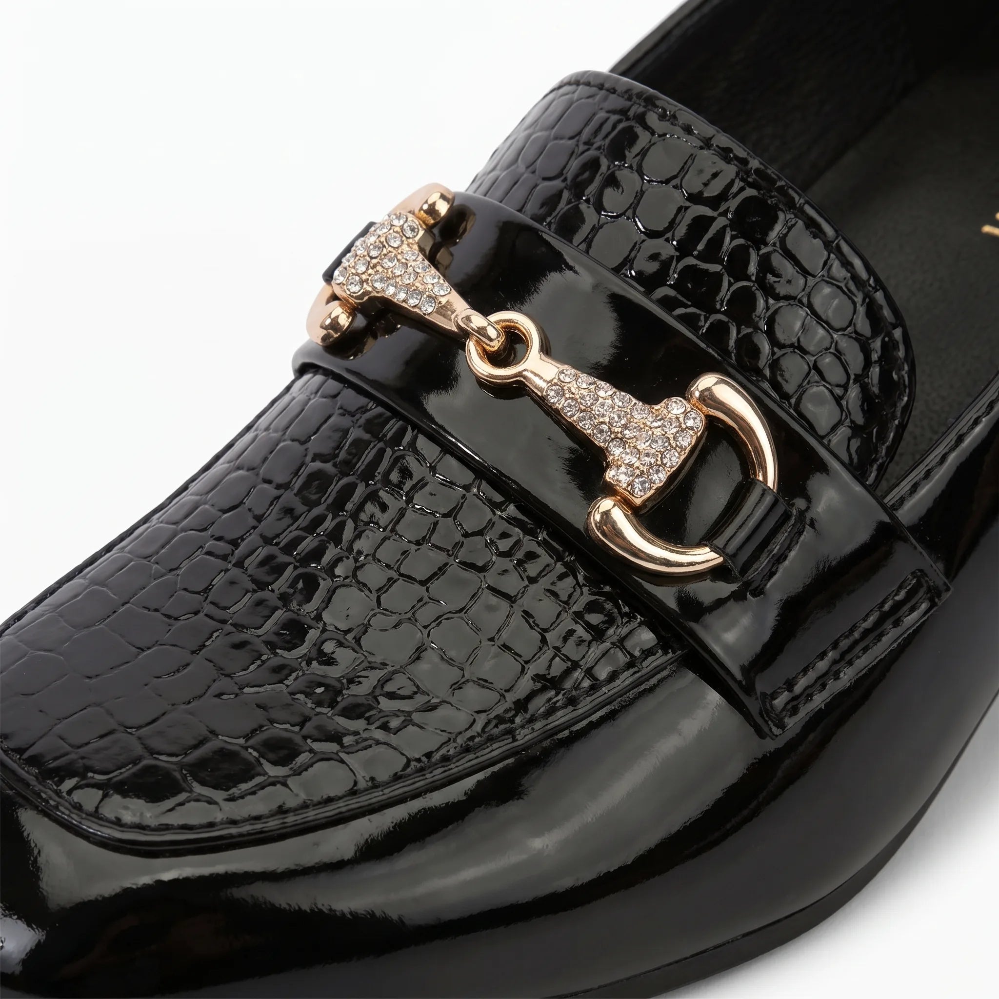 Mocassins Carrés En Cuir Véritable Pour Femmes - Studio — Detail Close-up Image