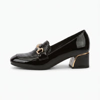 Mocassins Carrés En Cuir Véritable Pour Femmes - Studio — Side Profile