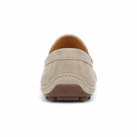 Mocassins Classiques En Cuir Véritable Respirants - Beige - Studio - Behind view
