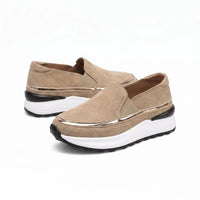 Mocassins Daim À Plateforme Compensée - Studio — Front 3/4 Pair
