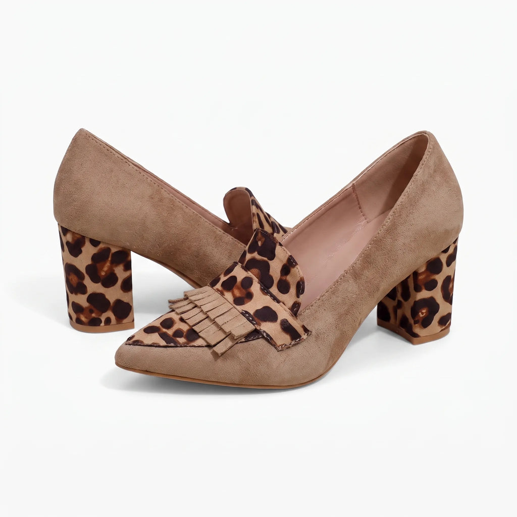 Mocassins Daim À Talons Hauts Pour Femmes - Studio — Front 3/4 Pair