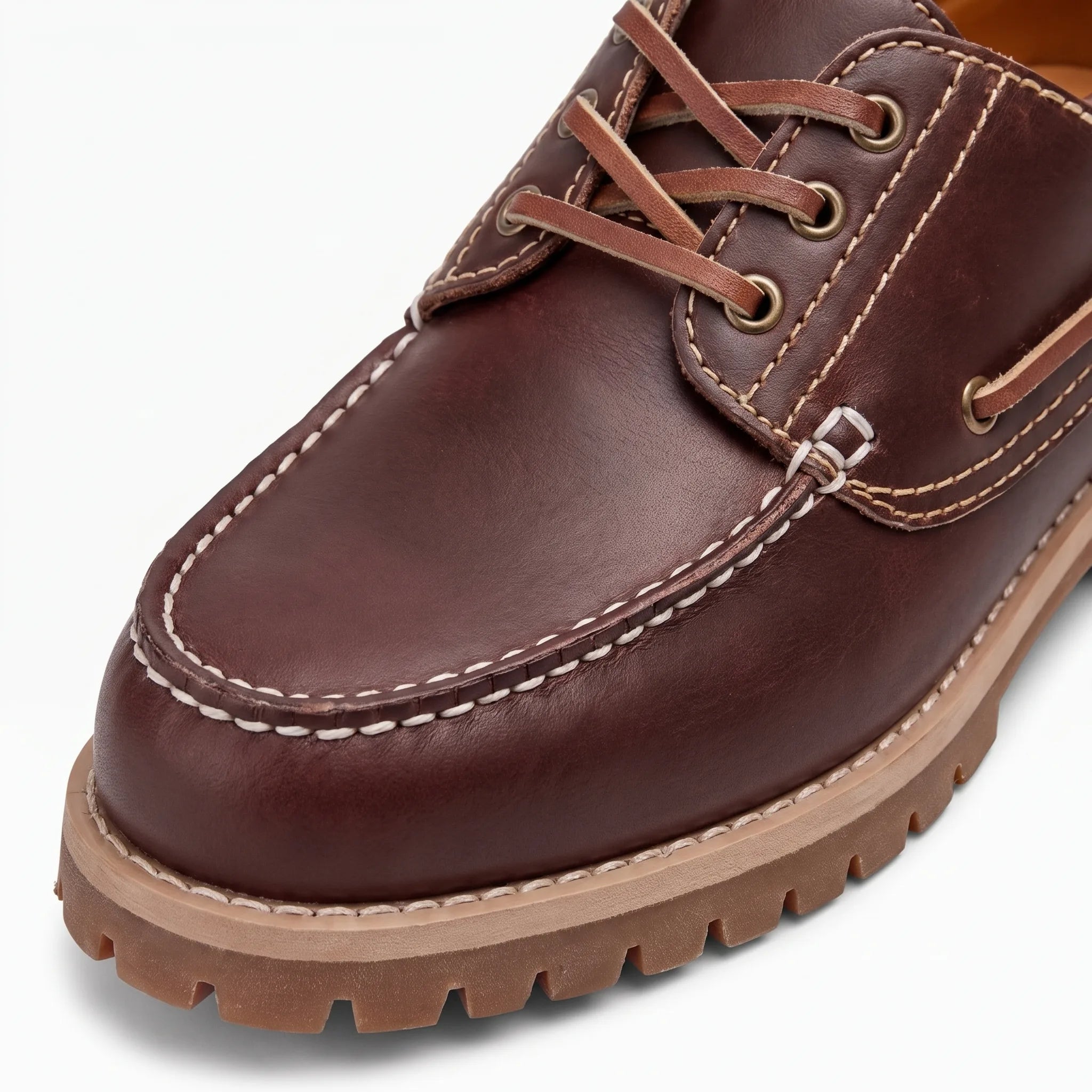Mocassins Décontractés À Plateforme En Cuir Véritable Pour Homme - Studio — Detail Close-up Image