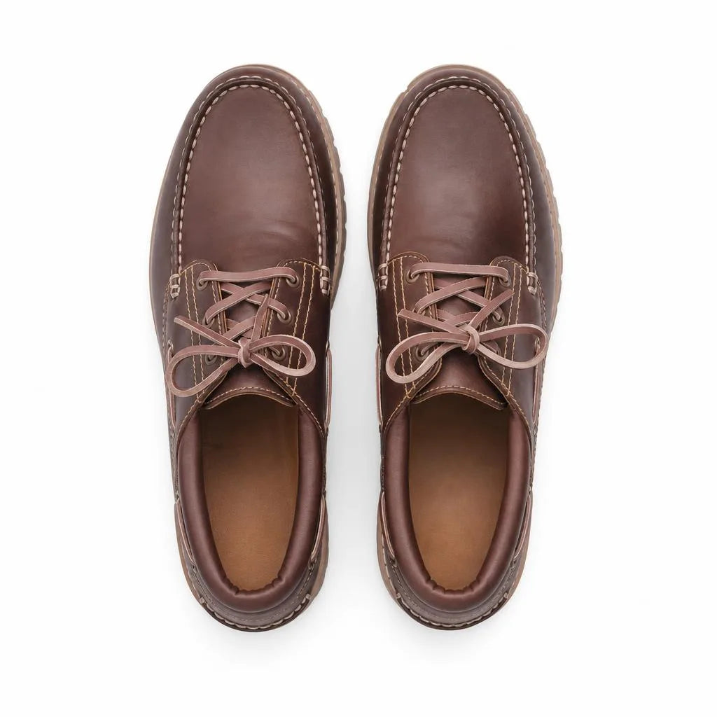 Mocassins Décontractés À Plateforme En Cuir Véritable Pour Homme - Studio - Top view