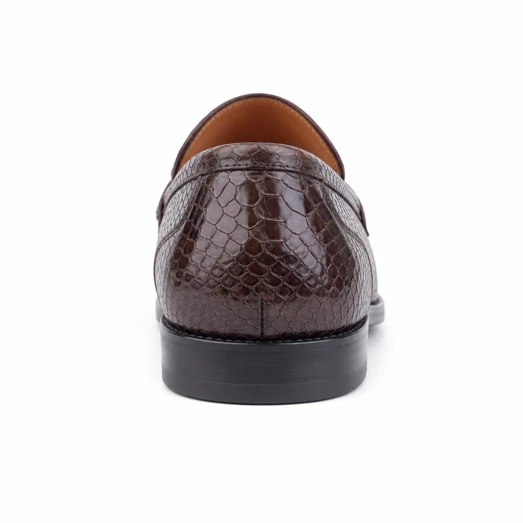 Mocassins Décontractés Marron En Cuir Véritable Pour Homme - Studio - Behind view