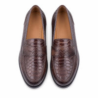 Mocassins Décontractés Marron En Cuir Véritable Pour Homme - Studio - Top view