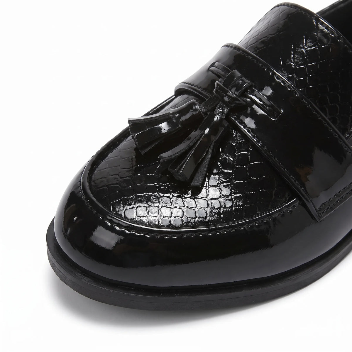 Mocassins Décontractés Souples En Cuir Pour Garçons - Studio — Detail Close-up