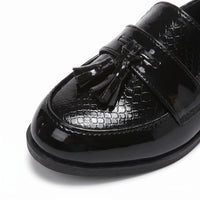 Mocassins Décontractés Souples En Cuir Pour Garçons - Studio — Detail Close-up