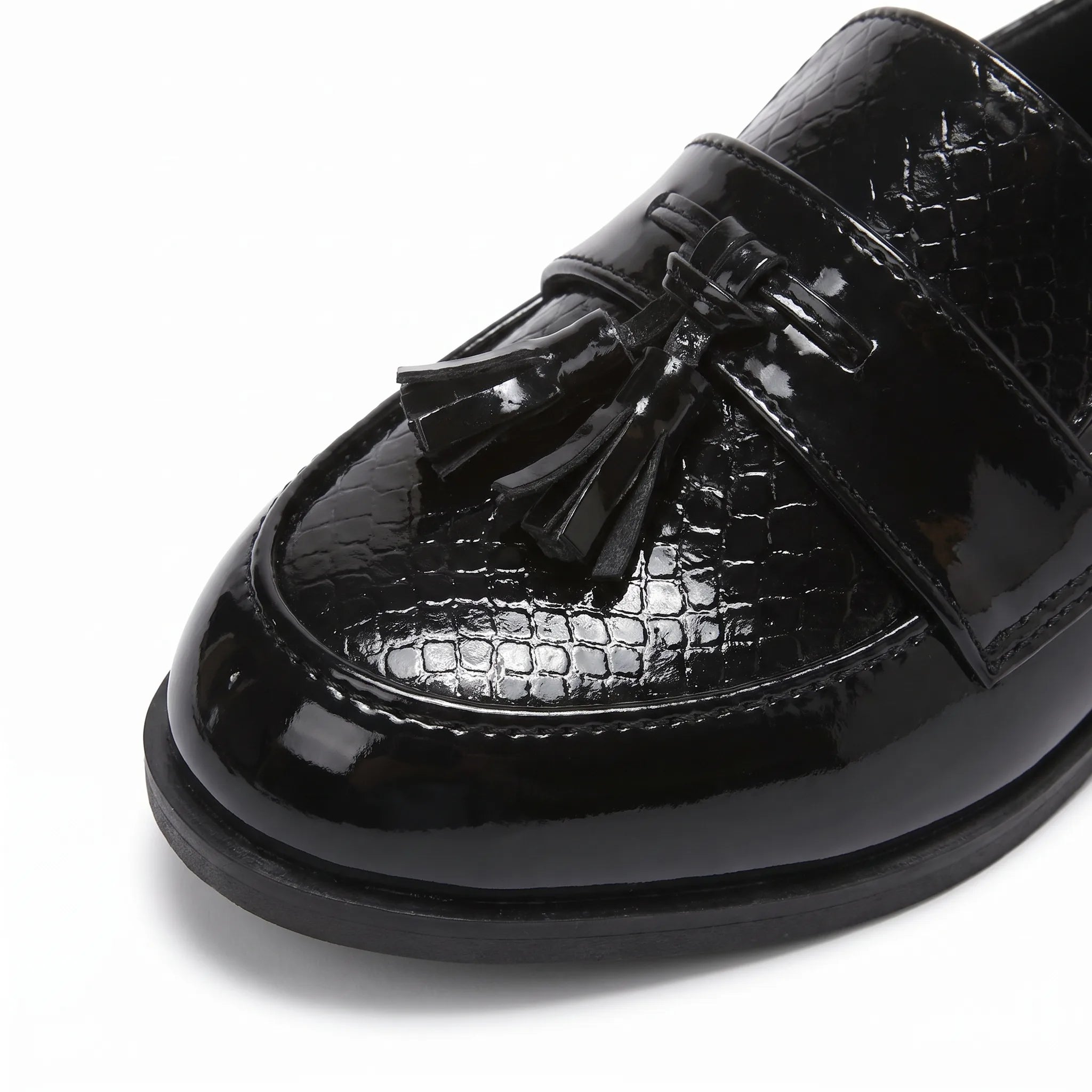 Mocassins Décontractés Souples En Cuir Pour Garçons - Studio — Detail Close-up Image