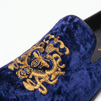 Mocassins Effet Velours Brillant Avec Broderie Fleurie Et Sequins - Studio — Detail Close-up