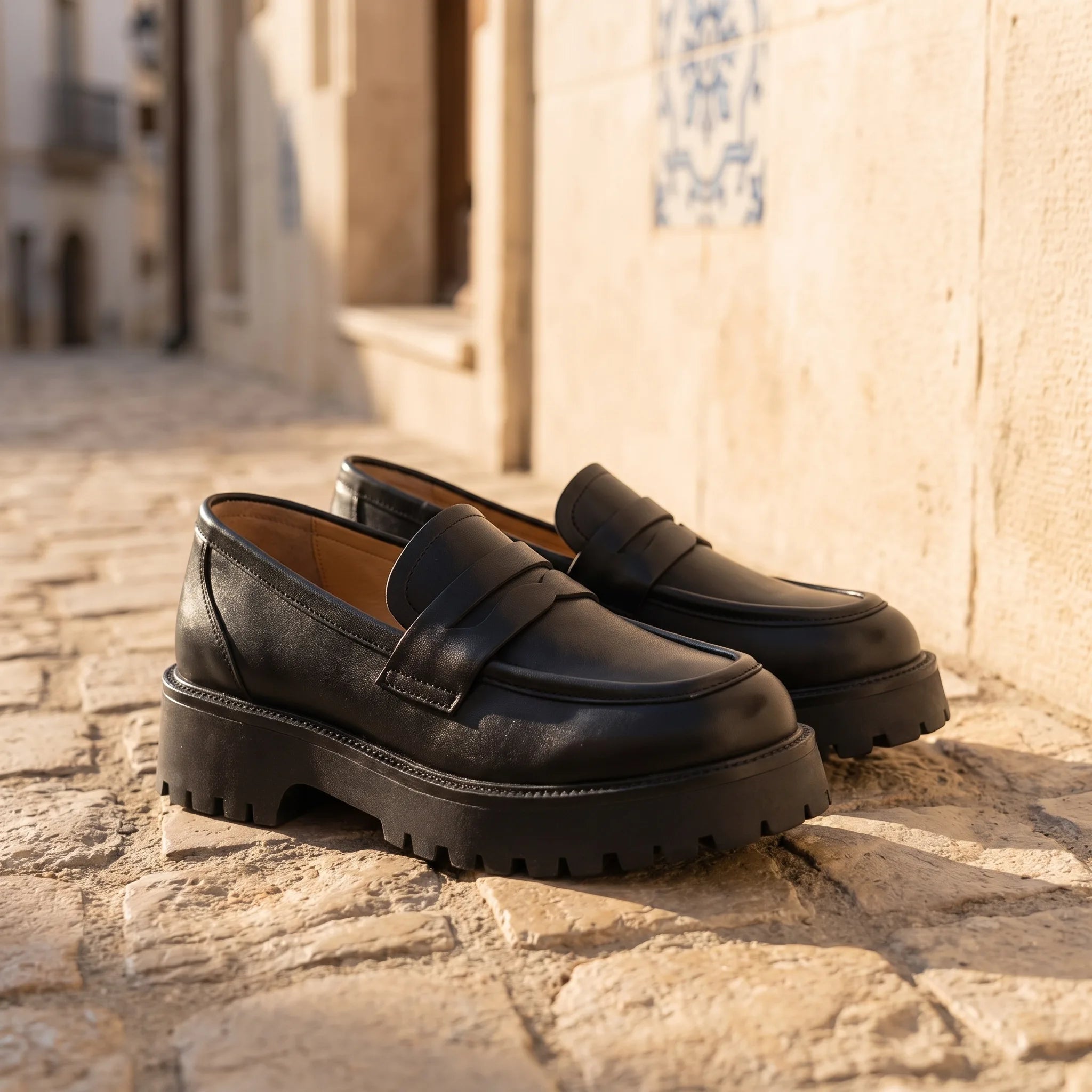 Mocassins En Cuir À Plateforme Pour Femmes - Lifestyle — Mediterranean Editorial