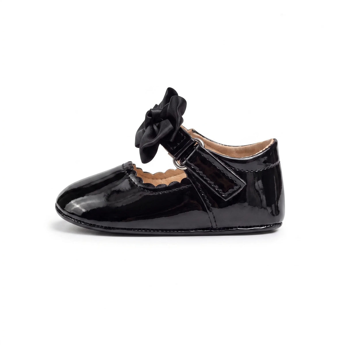 Mocassins En Cuir Avec Gros Nœud Pour Bébé Fille - Studio — Side Profile