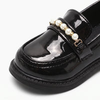 Mocassins En Cuir Et Perles Pour Filles - Studio — Detail Close-up
