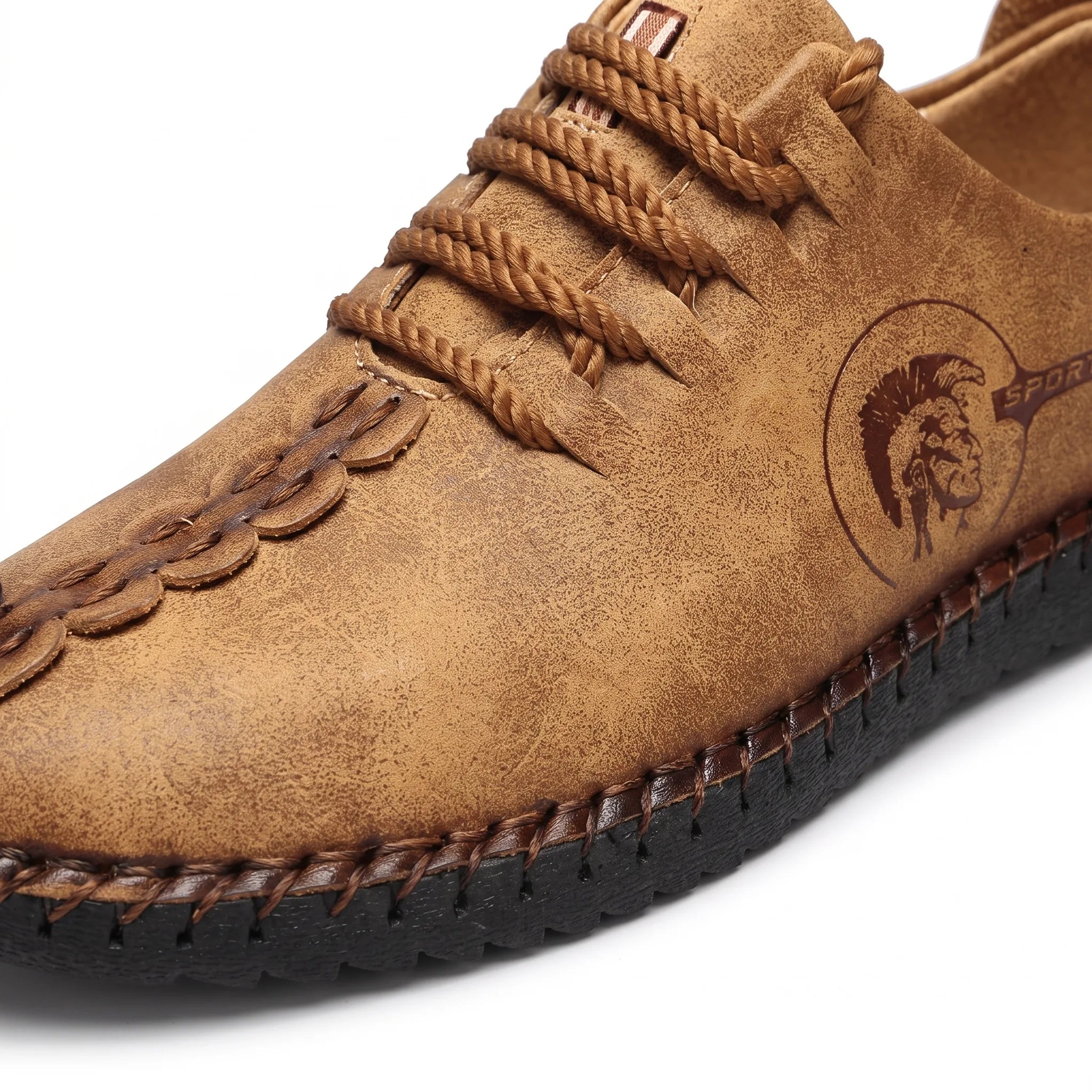 Mocassins En Cuir Synthétique Pour Homme Avec Semelle Orthopédique - Studio — Detail Close-up Image