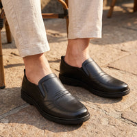 Mocassins En Cuir Synthétique Super Légers Pour Hommes - On-foot — Top-down Worn View