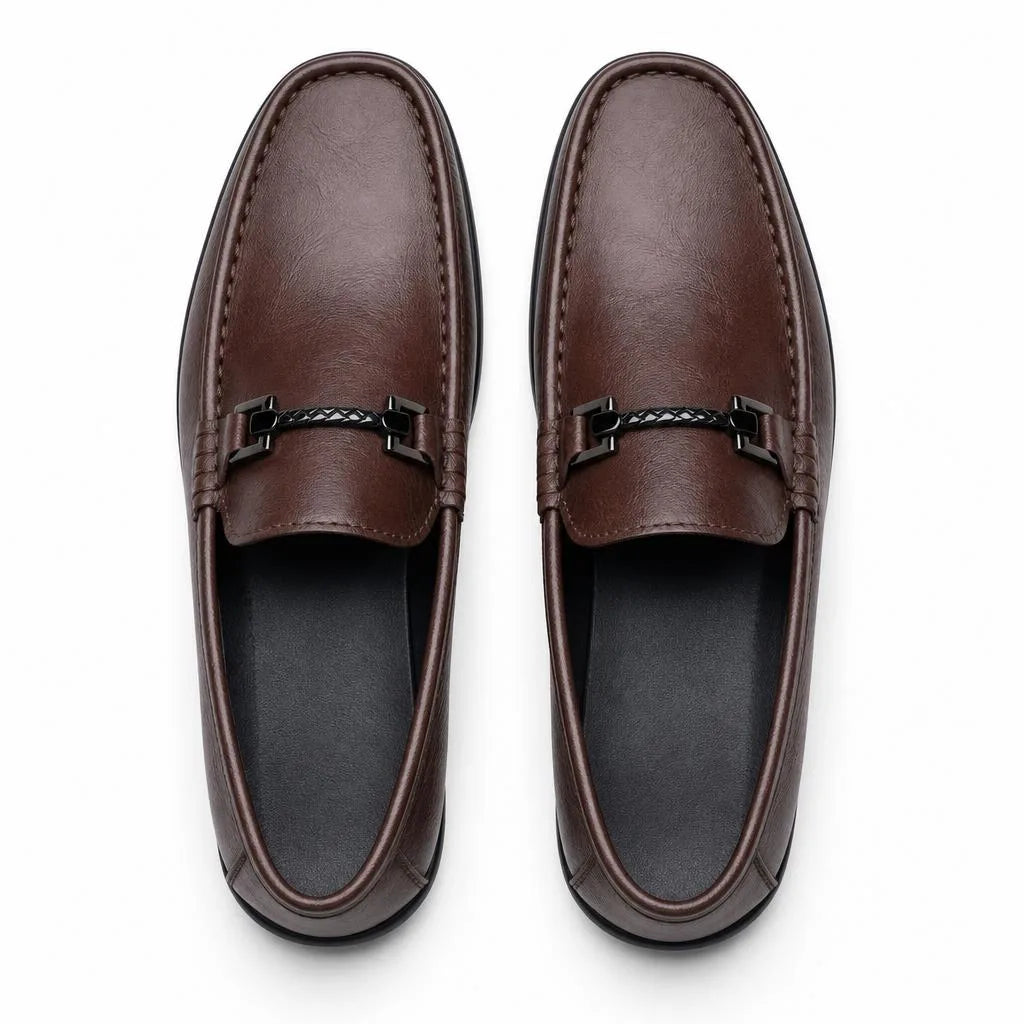 Mocassins En Cuir Véritable Avec Mors Pour Homme - Studio - Top view