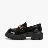 Mocassins En Cuir Verni Pour Femmes Avec Design De Cœur - Studio — Side Profile