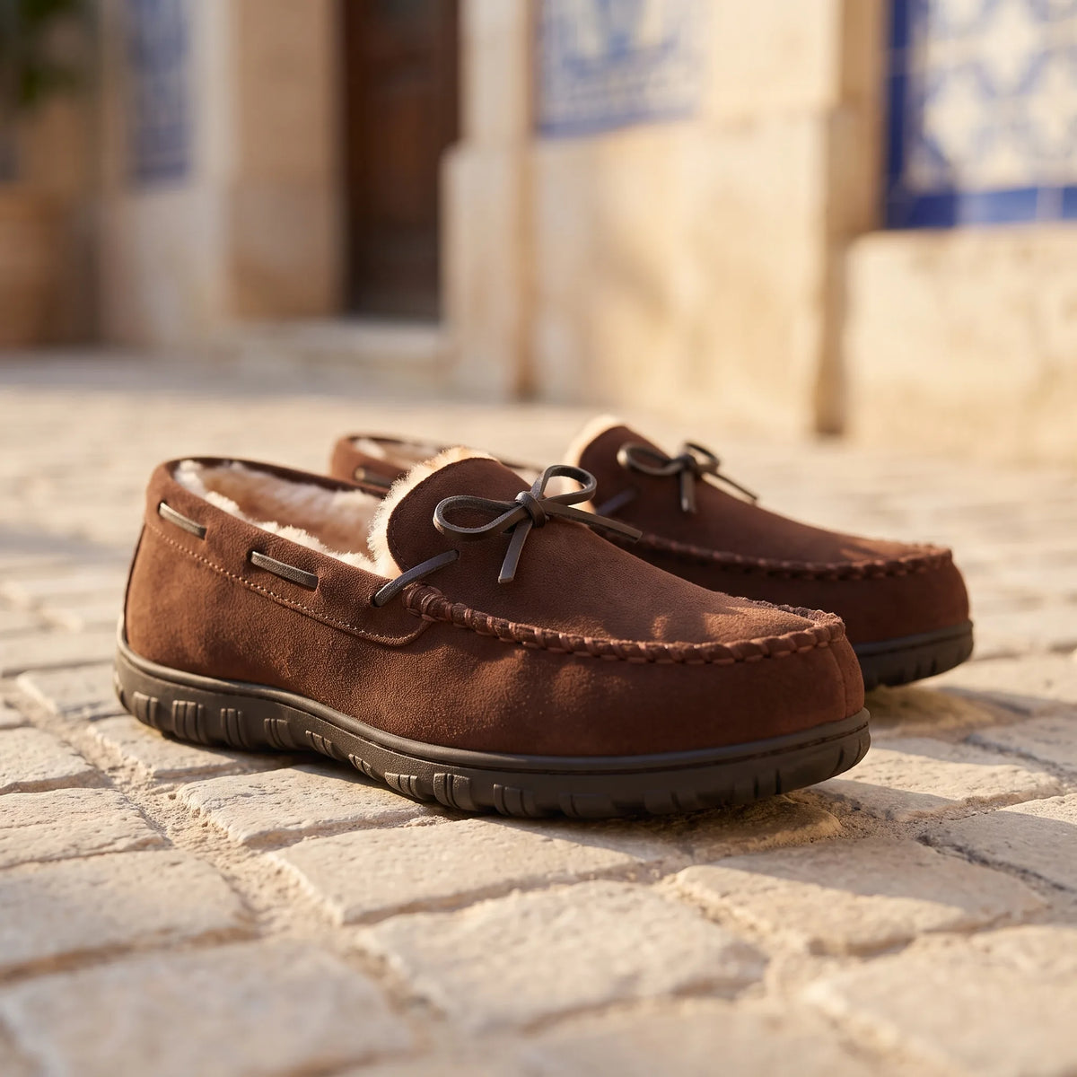 Mocassins En Daim Fourrés - Lifestyle — Mediterranean Editorial