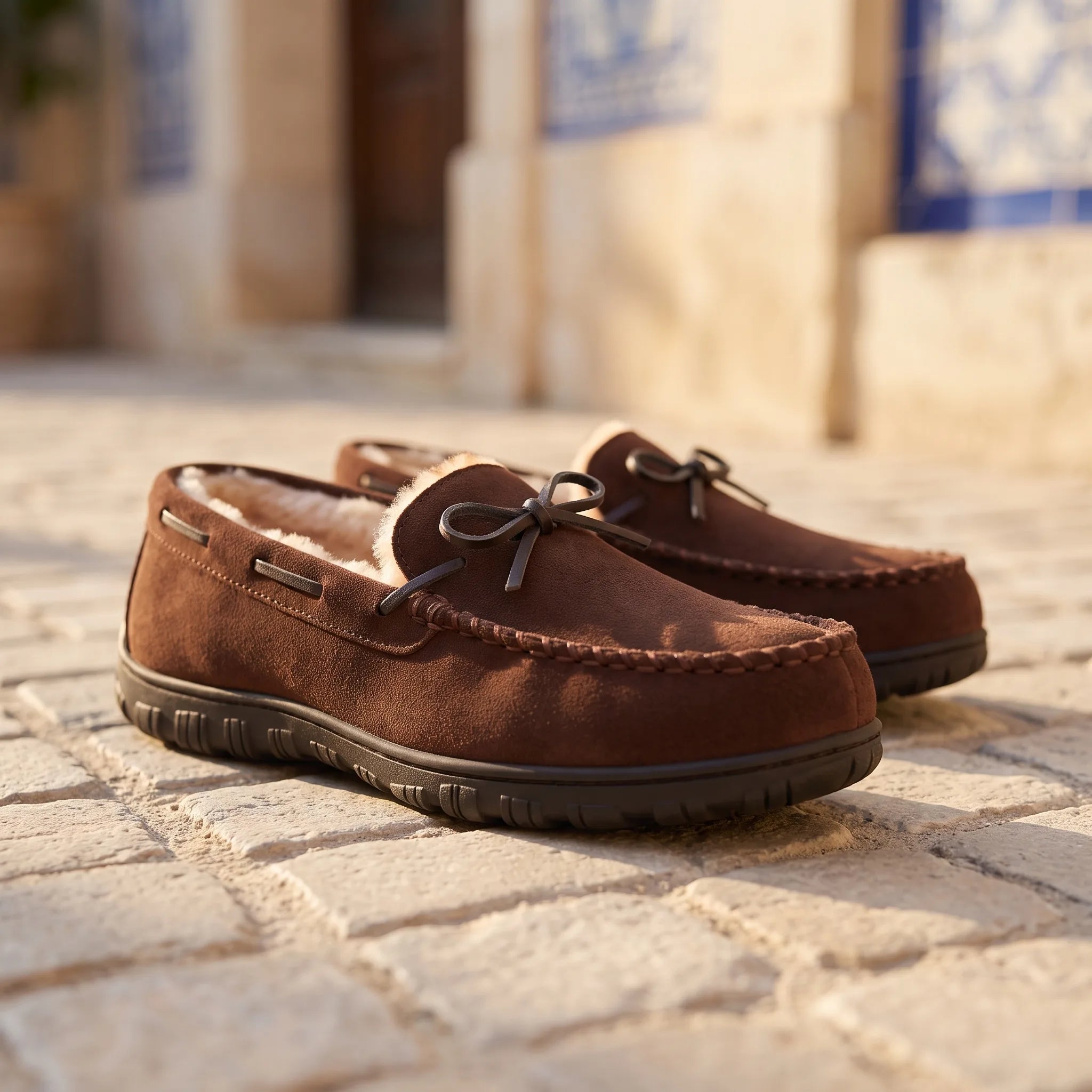 Mocassins En Daim Fourrés - Lifestyle — Mediterranean Editorial
