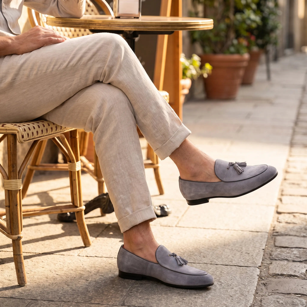 Mocassins En Daim Véritable Souple Et Classique À Glands Pour Homme - Lifestyle — Worn Editorial