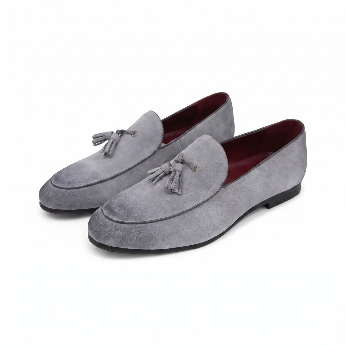Mocassins En Daim Véritable Souple Et Classique À Glands Pour Homme - Studio — Front 3/4 Pair