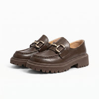 Mocassins Faciles À Enfiler En Cuir Pour Femmes - Studio — Front 3/4 Pair