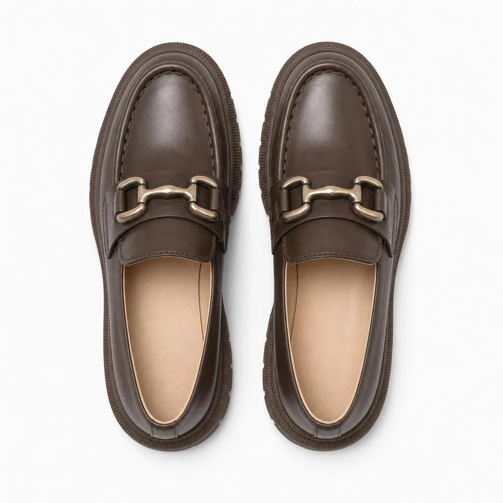 Mocassins Faciles À Enfiler En Cuir Pour Femmes - Studio - Top view