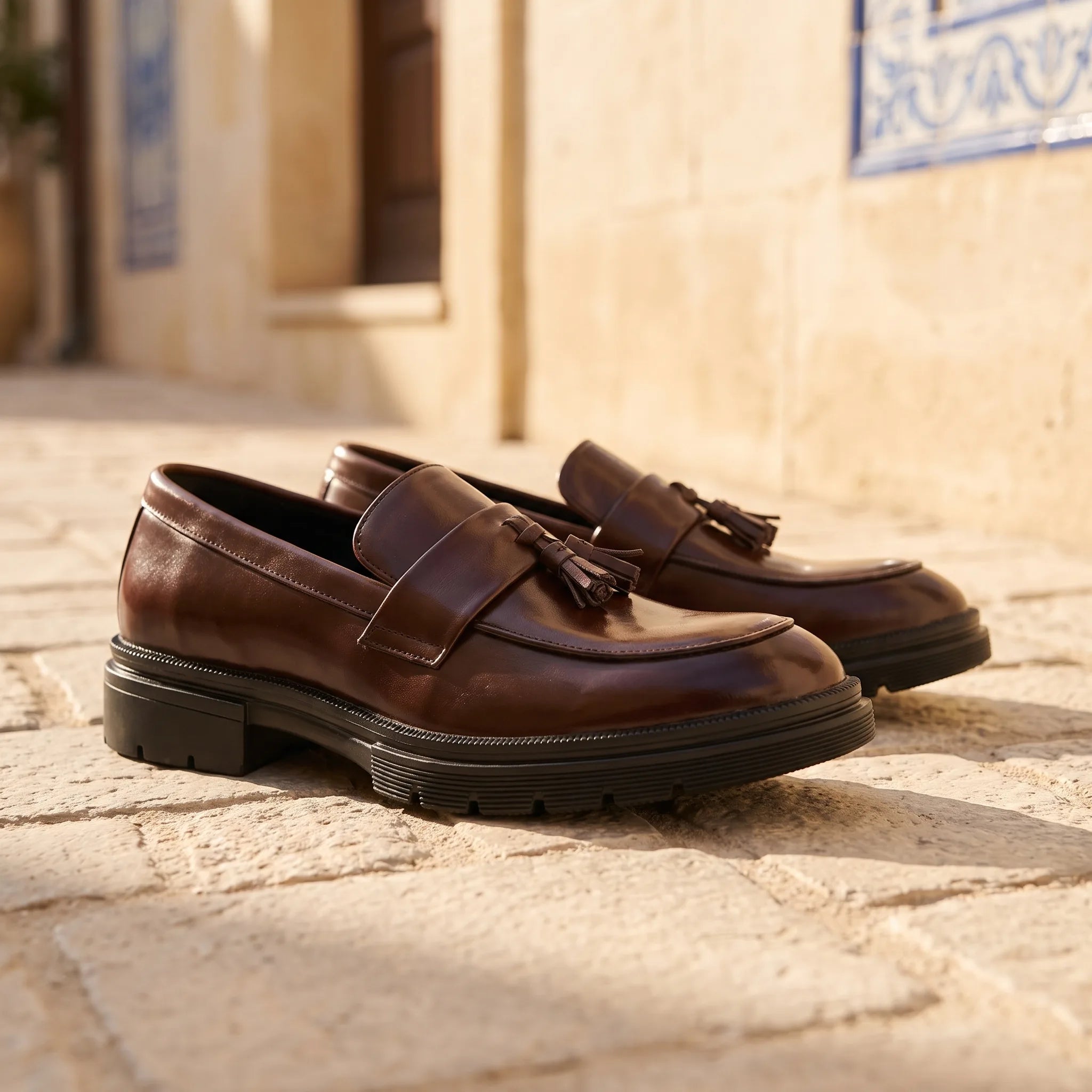Mocassins Habillés À Glands En Cuir Véritable Pour Homme - Lifestyle — Mediterranean Editorial