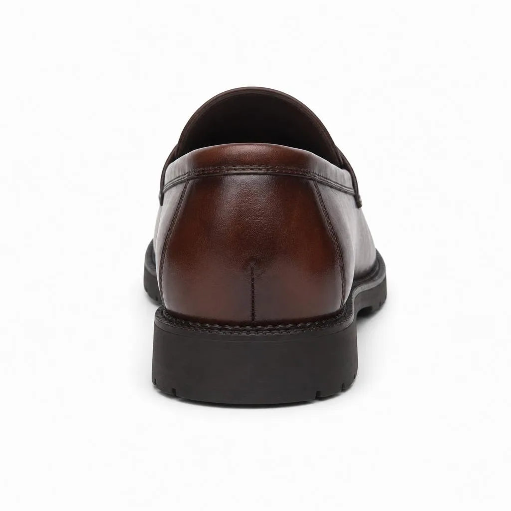 Mocassins Habillés En Cuir Véritable Pour Homme - Studio - Behind view