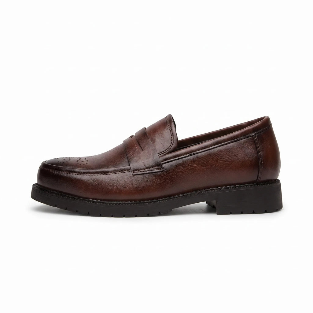 Mocassins Habillés En Cuir Véritable Pour Homme - Studio — Side Profile