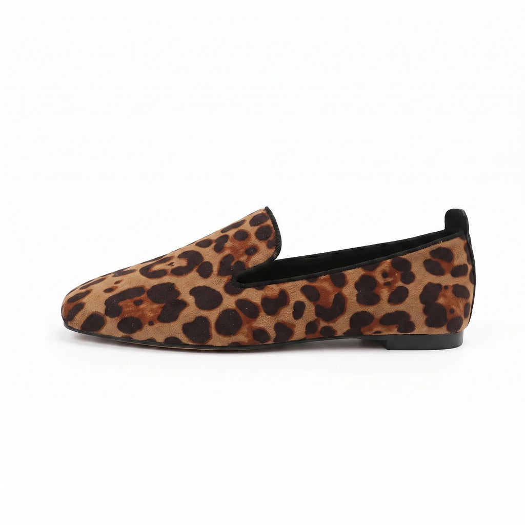 Mocassins Imprimé Léopard À Bout Carré Pour Femme - Studio — Side Profile