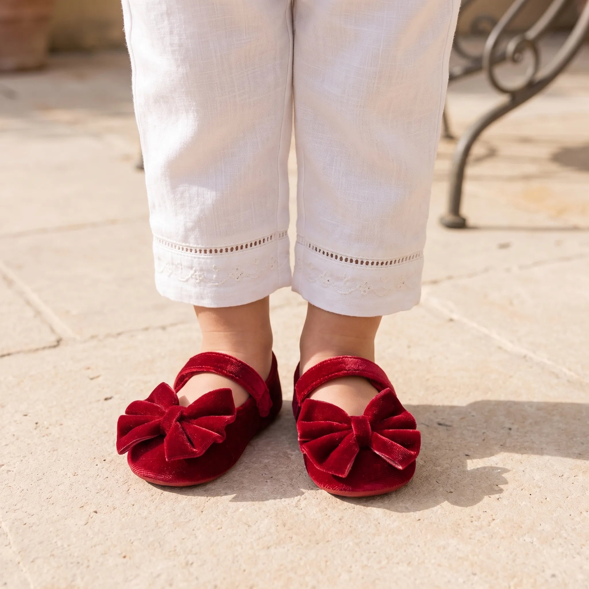 Mocassins Nœud Papillon Nouveau-Né - On-foot — Top-down Worn View Image