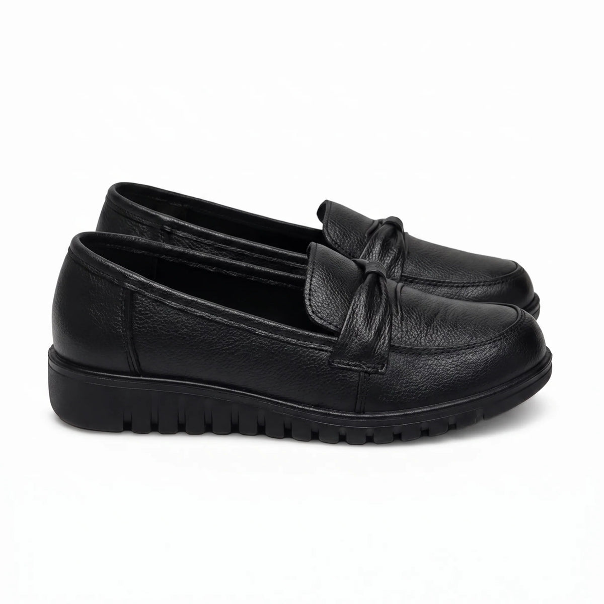 Mocassins Orthopédiques Effet Cuir Avec Coutures Apparentes Pour Femme - Studio — Front 3/4 Pair Image