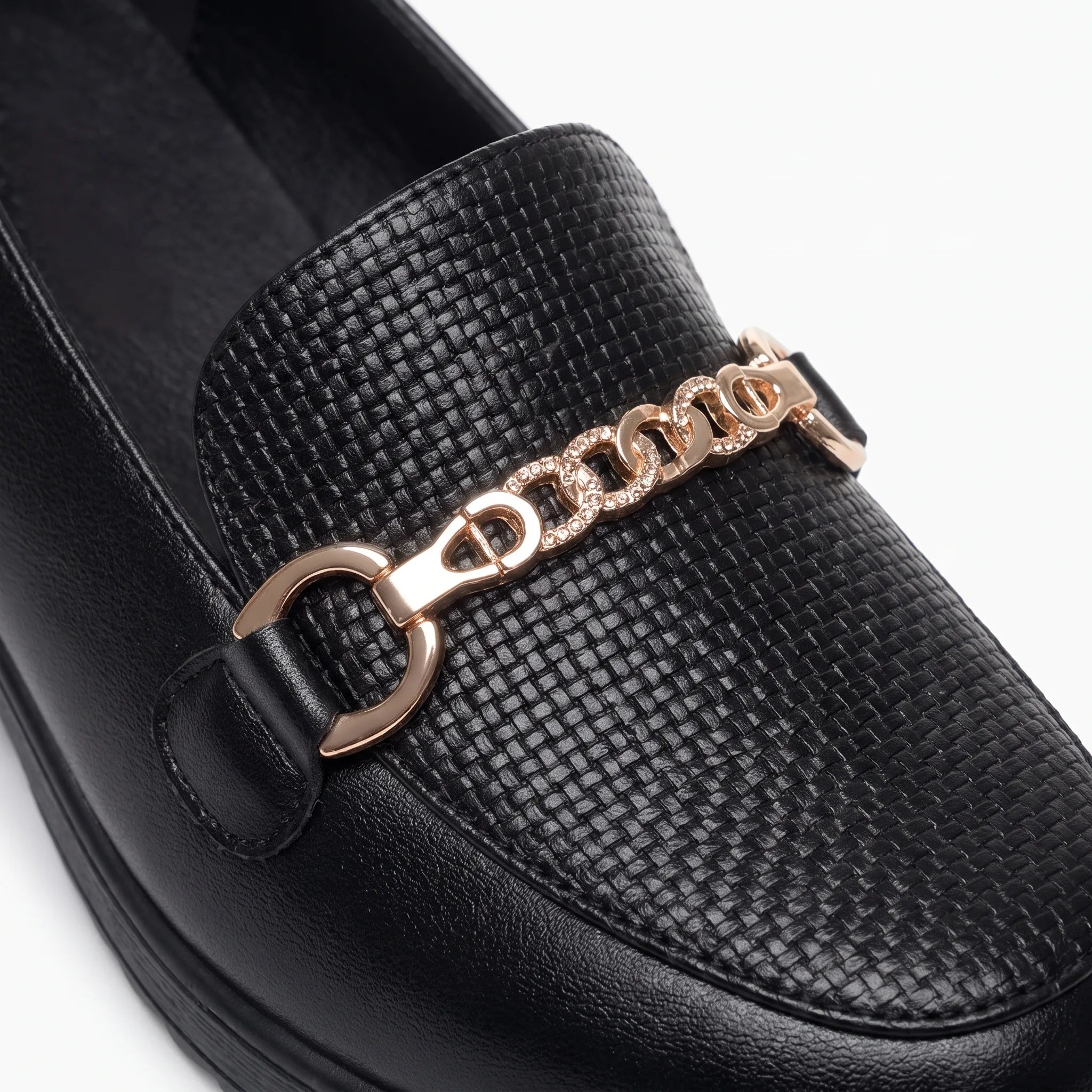 Mocassins Orthopédiques Noirs Plateforme Pour Femme - Studio — Detail Close-up Image