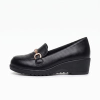 Mocassins Orthopédiques Noirs Plateforme Pour Femme - Studio — Side Profile