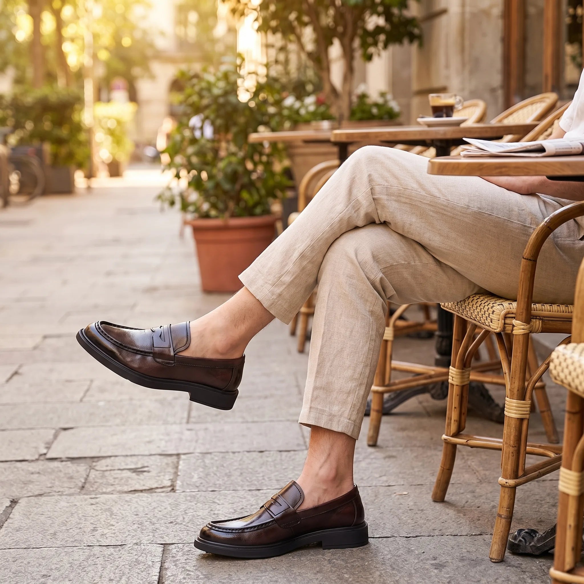 Mocassins Pour Homme En Cuir Véritable De Couleur Marron - Lifestyle — Worn Editorial