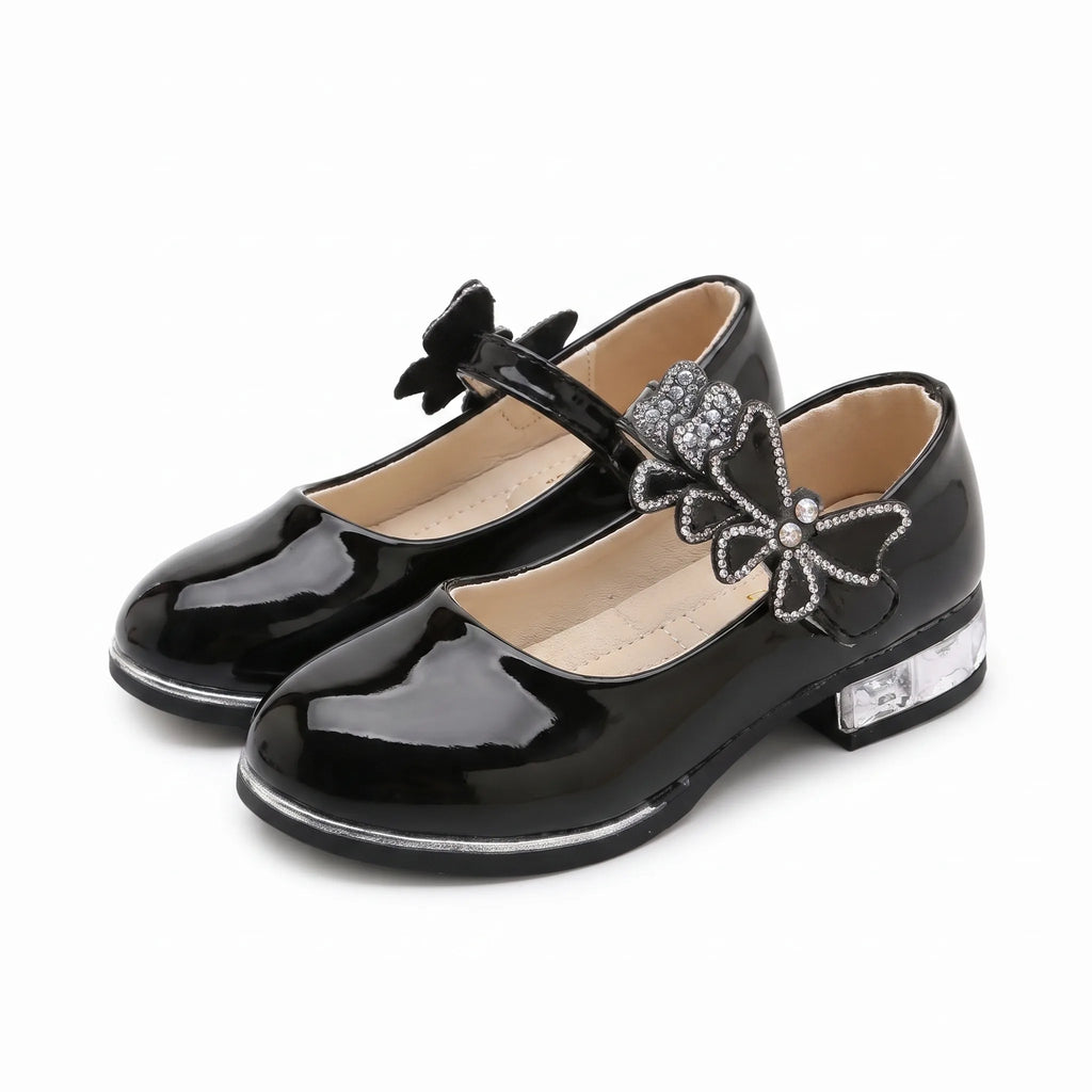 Mocassins Solides En Cuir Pour Fille - Studio — Front 3/4 Pair