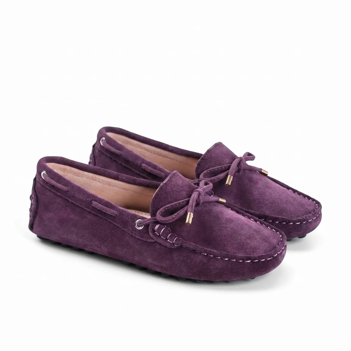 Mocassins Souples En Daim Pour Femmes - Studio — Front 3/4 Pair Image