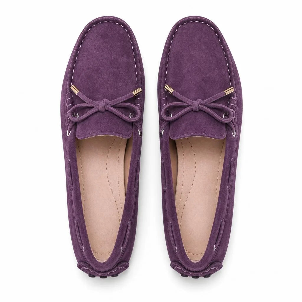 Mocassins Souples En Daim Pour Femmes - Studio - Top view