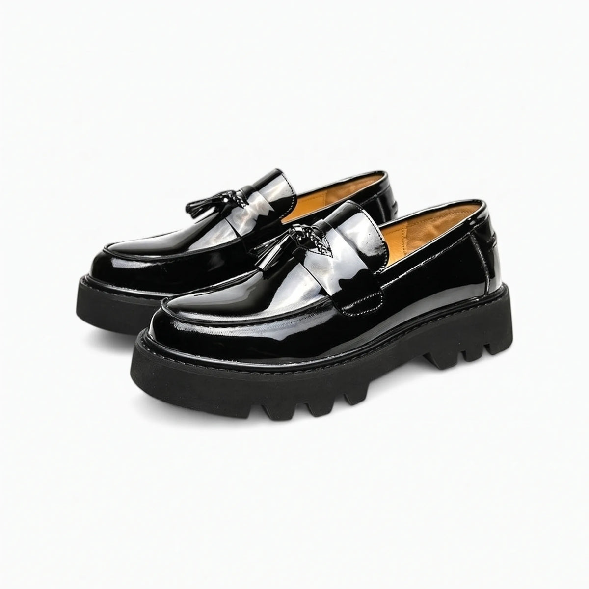 Mocassins Vernis À Plateforme Pour Hommes - Studio — Front 3/4 Pair