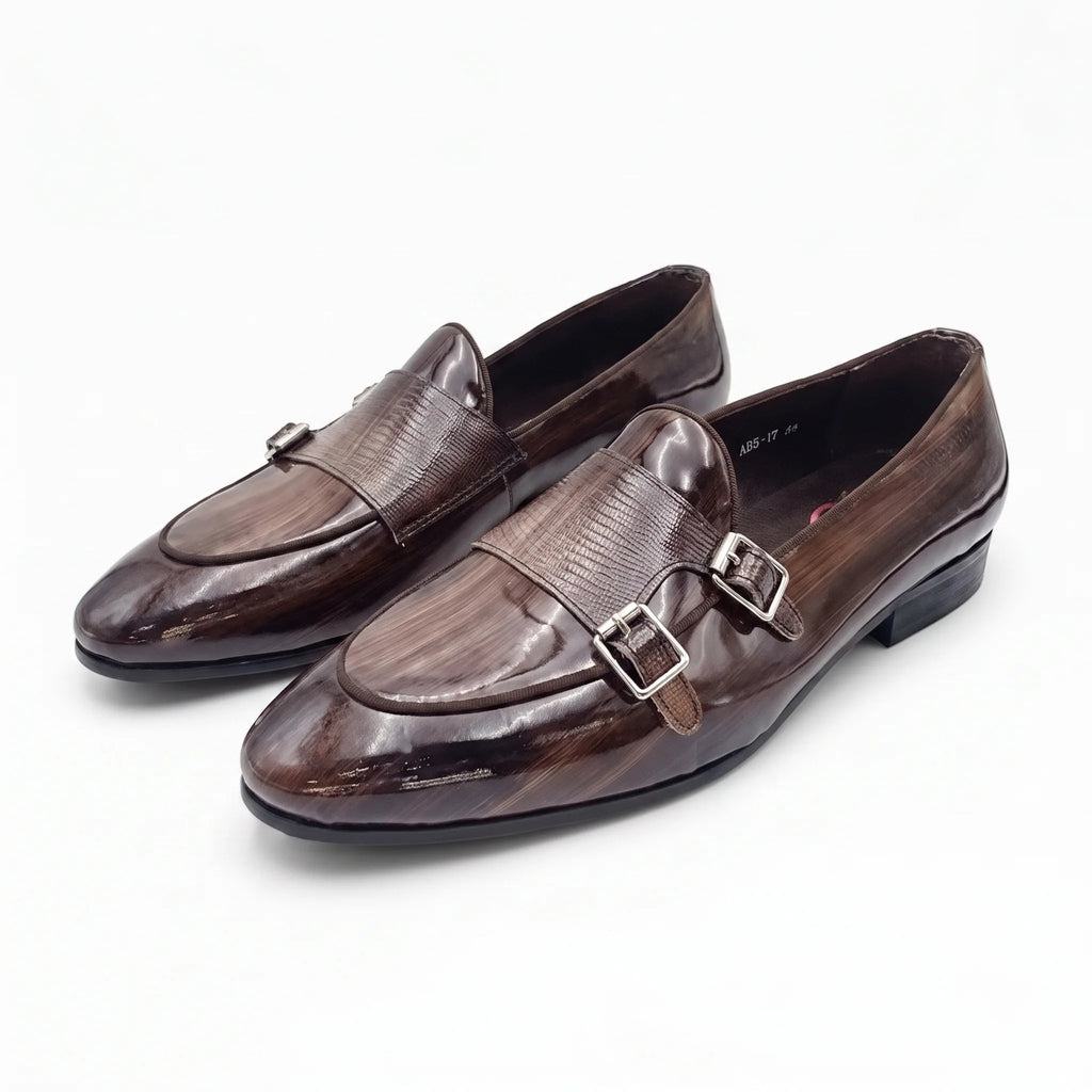 Mocassins Vernis Marrons De Luxe - Studio — Front 3/4 Pair