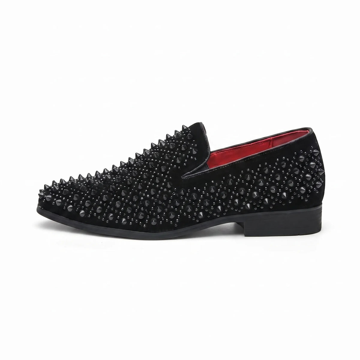 Mocassins Vernis Noirs Pour Hommes À Piques - Studio — Side Profile